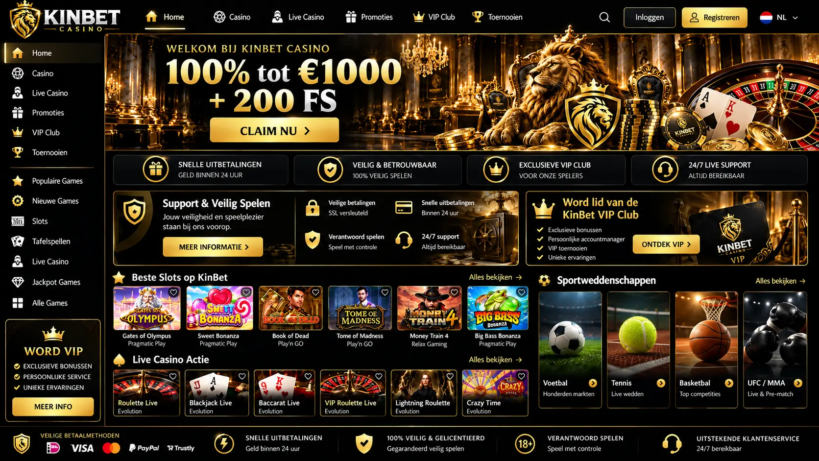 KinBet Casino Nederland: Slots, Live Casino en Betaalopties image 3
